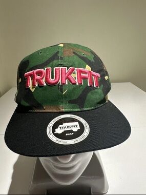 Trukfit Camo Snapback with Pink Embroidered Logo